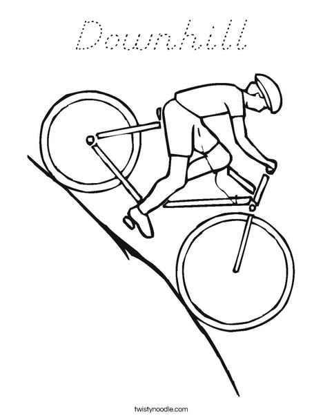 Bike Going Downhill Coloring Page