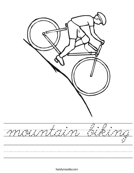 Bike Going Downhill Worksheet
