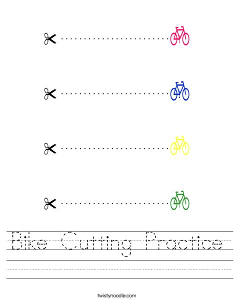 Bike Cutting Practice Worksheet