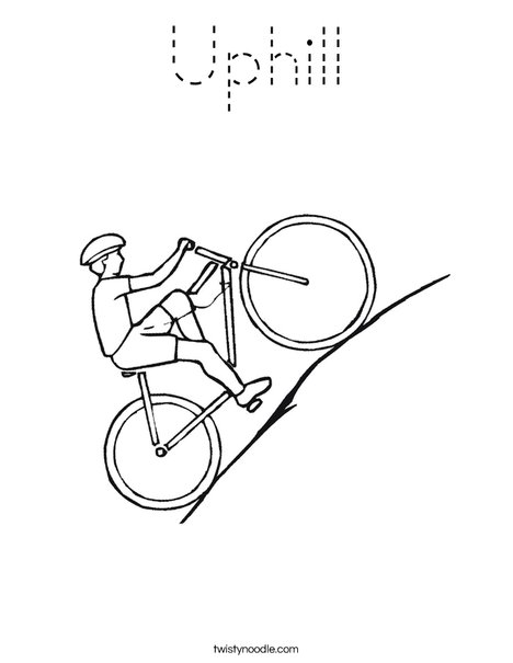 Bike going uphill Coloring Page