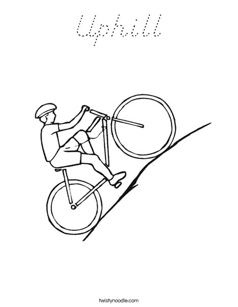 Bike going uphill Coloring Page
