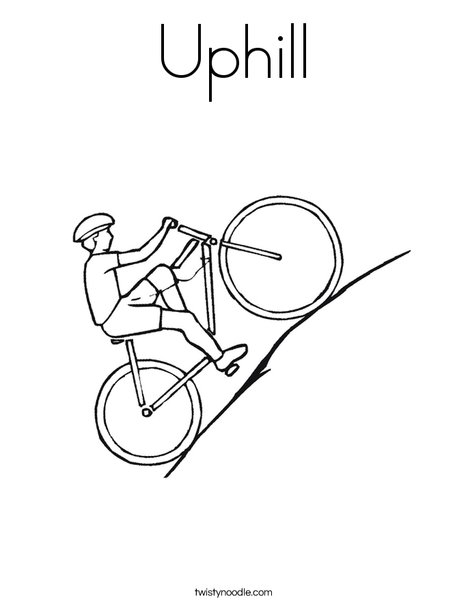 Bike going uphill Coloring Page