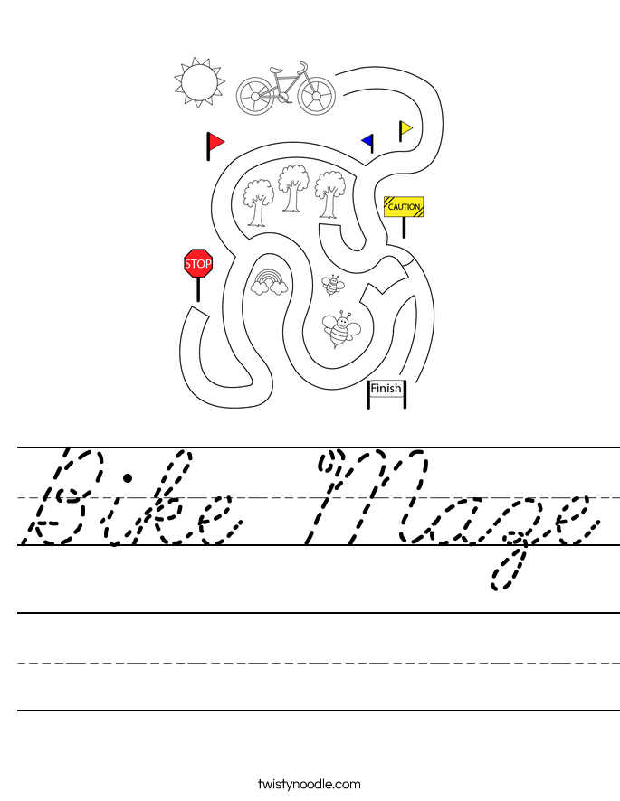 Bike Maze Worksheet