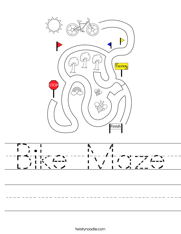 Bike Maze Worksheet
