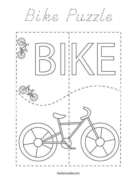 Bike Puzzle Coloring Page