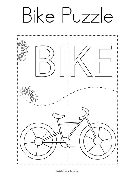 Bike Puzzle Coloring Page Twisty Noodle