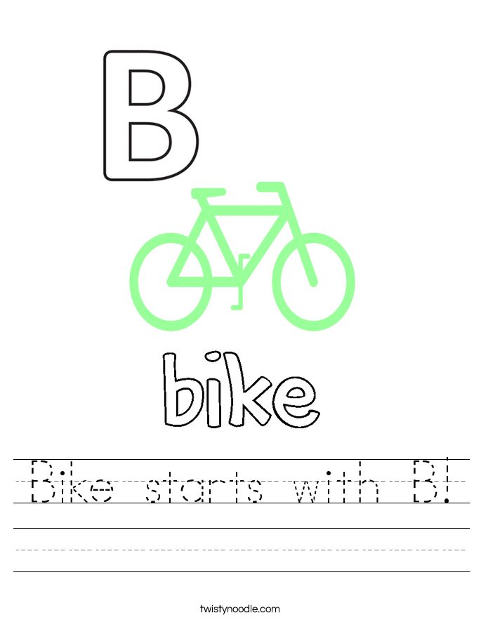 Bike starts with B! Worksheet