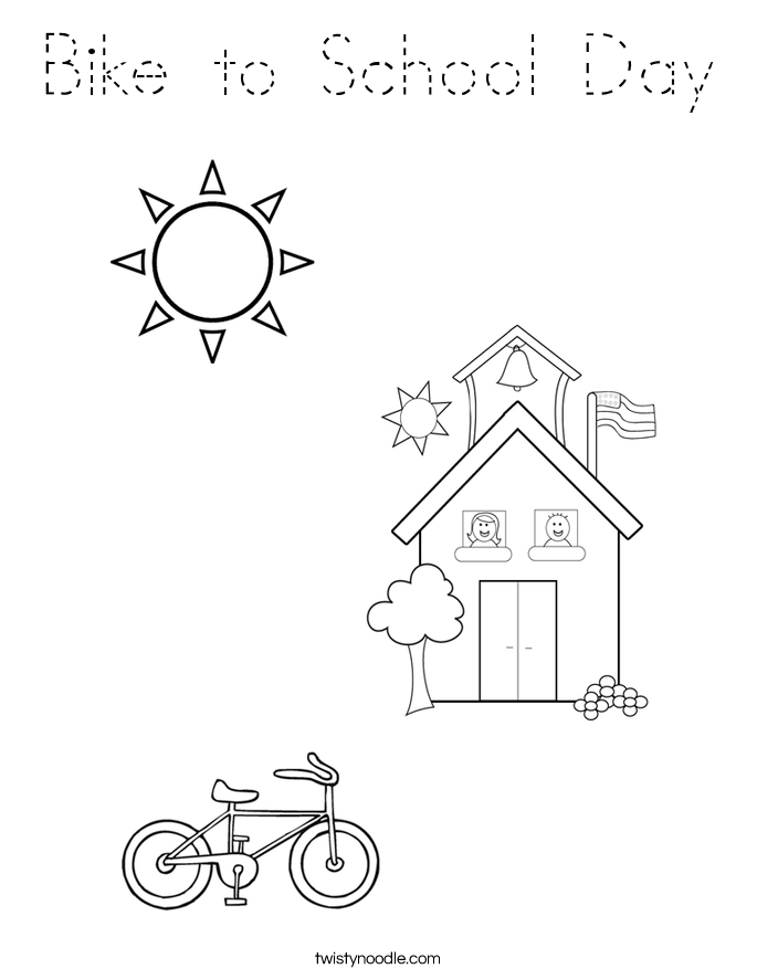Bike to School Day Coloring Page