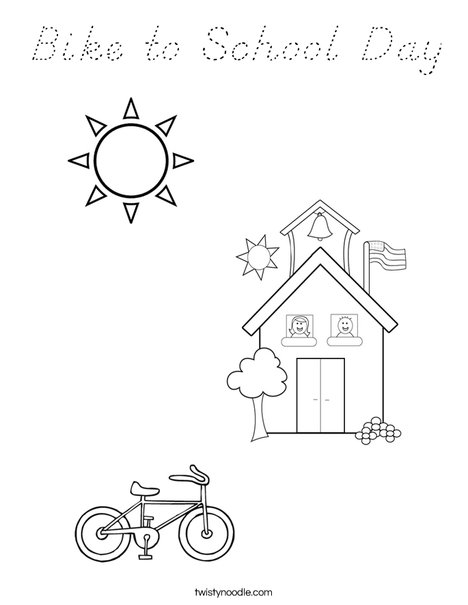 Bike to School Day Coloring Page