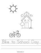 Bike to School Day Handwriting Sheet
