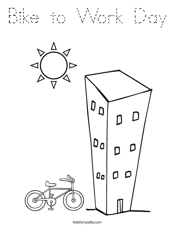 Bike to Work Day Coloring Page