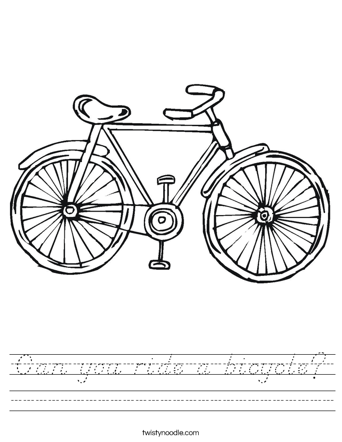 Can you ride a bicycle? Worksheet