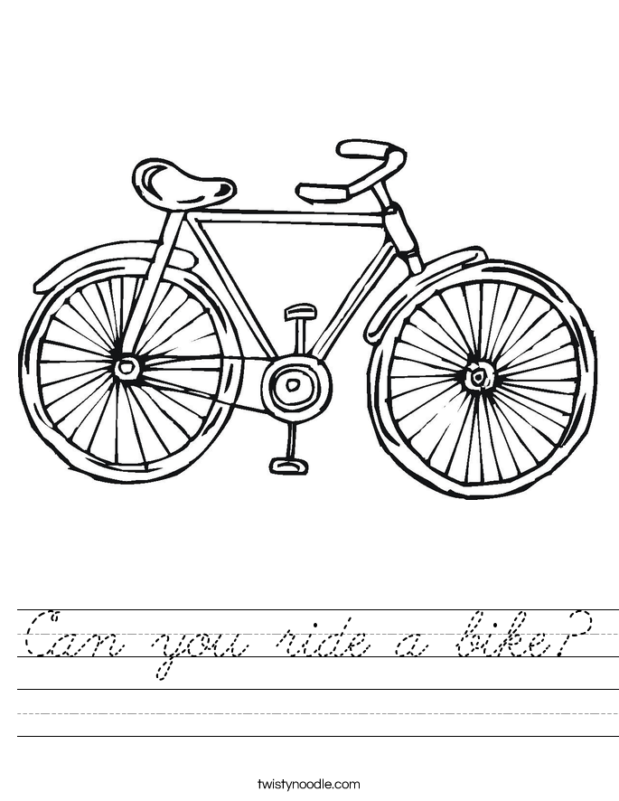 Can you ride a bike? Worksheet