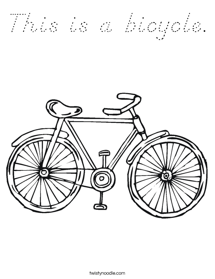 This is a bicycle. Coloring Page
