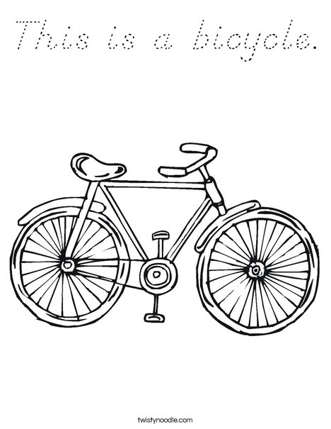 Bicycle Coloring Page