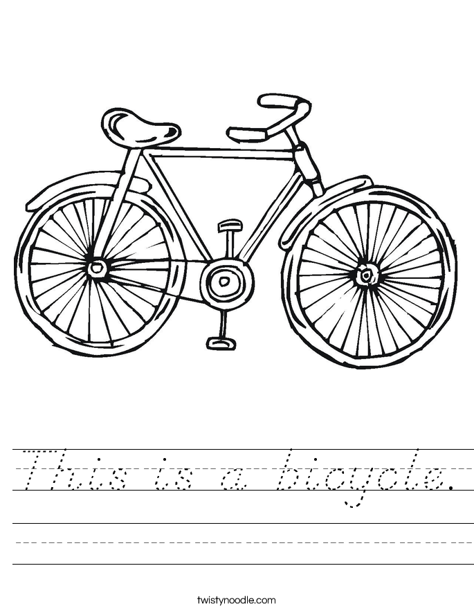 This is a bicycle. Worksheet