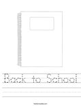Back to School Worksheet