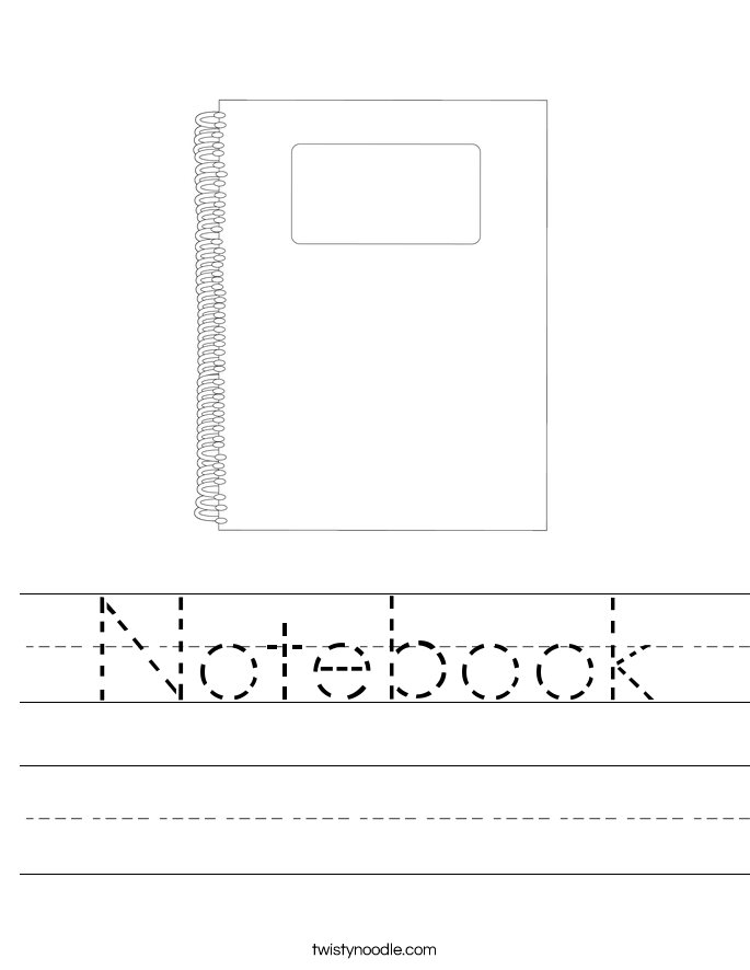Notebook Worksheet Twisty Noodle