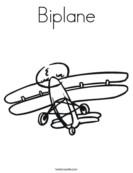 Biplane Coloring Page