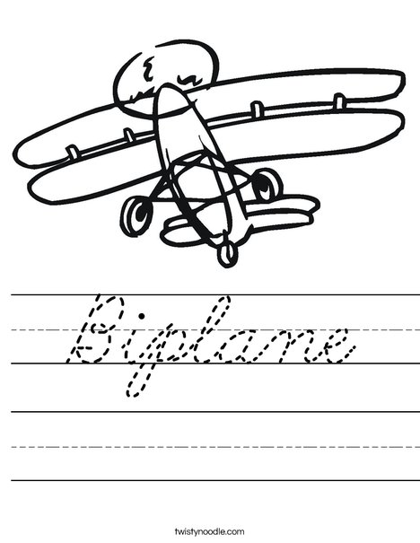 Biplane Worksheet