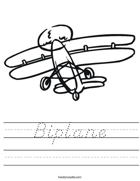 Biplane Worksheet