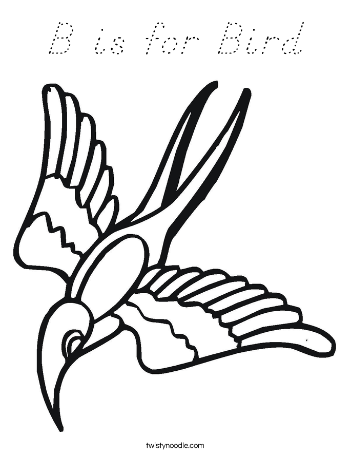 B is for Bird Coloring Page