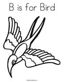 B is for Bird Coloring Page