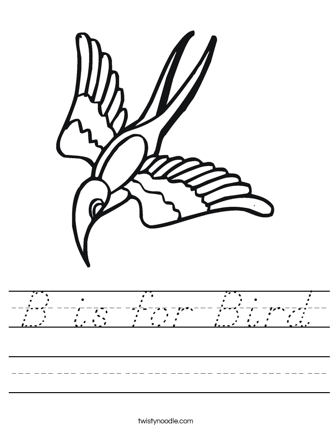 B is for Bird Worksheet