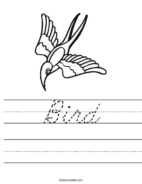 Flying Bird Worksheet