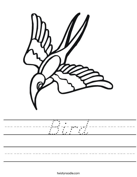 Flying Bird Worksheet