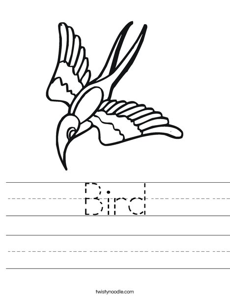 Flying Bird Worksheet
