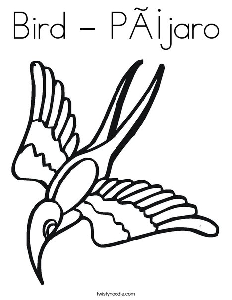 Flying Bird Coloring Page