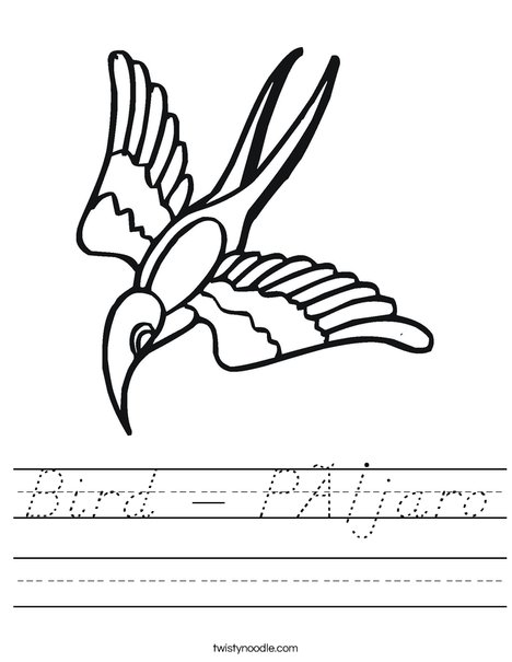 Flying Bird Worksheet