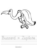 Buzzard - Zopilote Worksheet