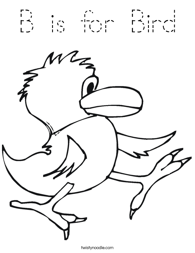 B is for Bird Coloring Page