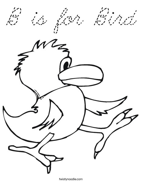 Walking Bird Coloring Page