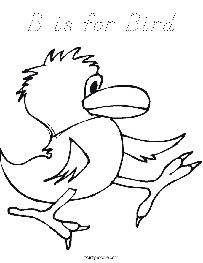 B is for Bird Coloring Page