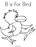 B is for Bird Coloring Page