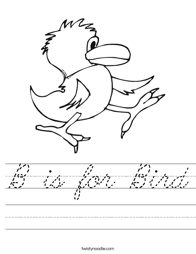 B is for Bird Worksheet