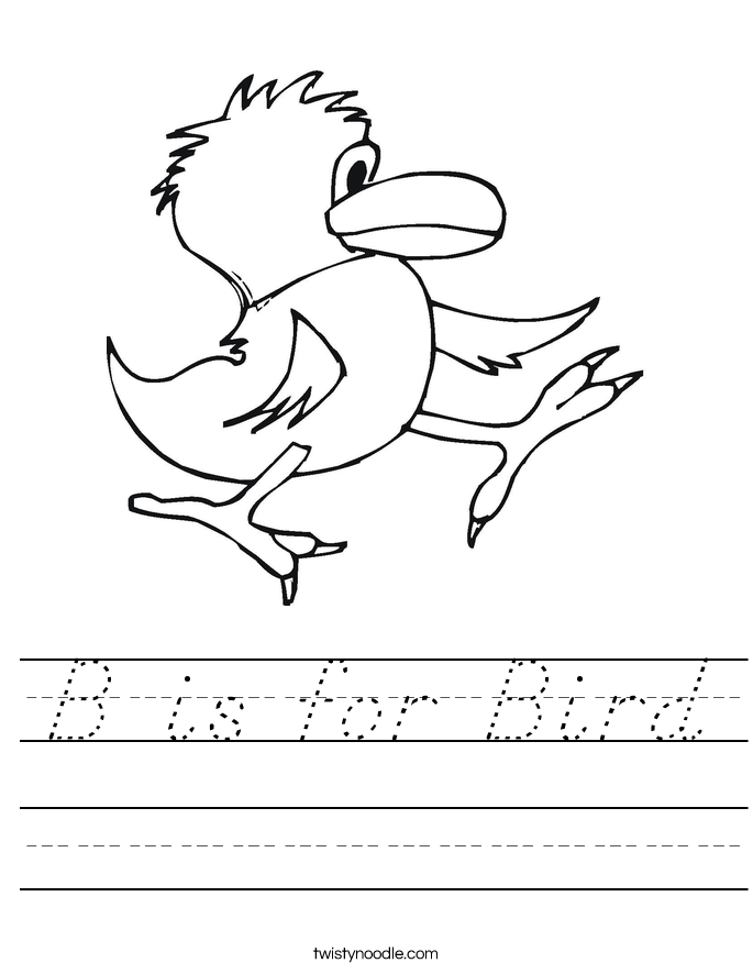 B is for Bird Worksheet