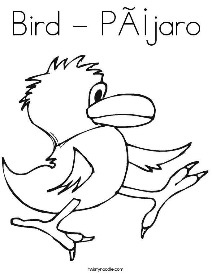 Bird - Pájaro Coloring Page