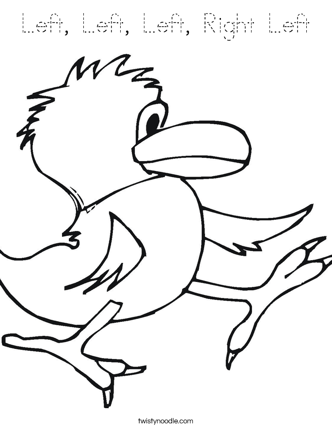 Left, Left, Left, Right Left Coloring Page