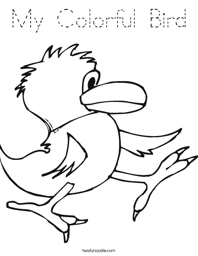 My Colorful Bird Coloring Page