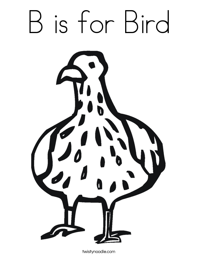 B is for Bird Coloring Page