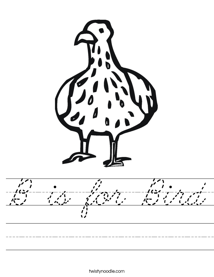 B is for Bird Worksheet