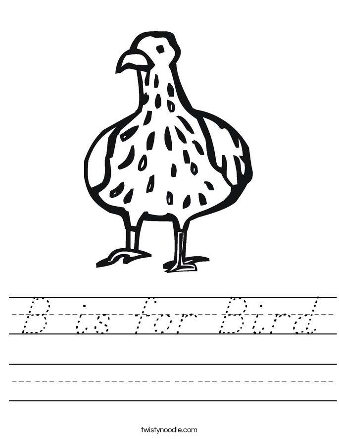 B is for Bird Worksheet