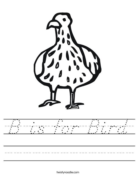 Bird with Spots Worksheet