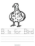 B is for Bird Worksheet