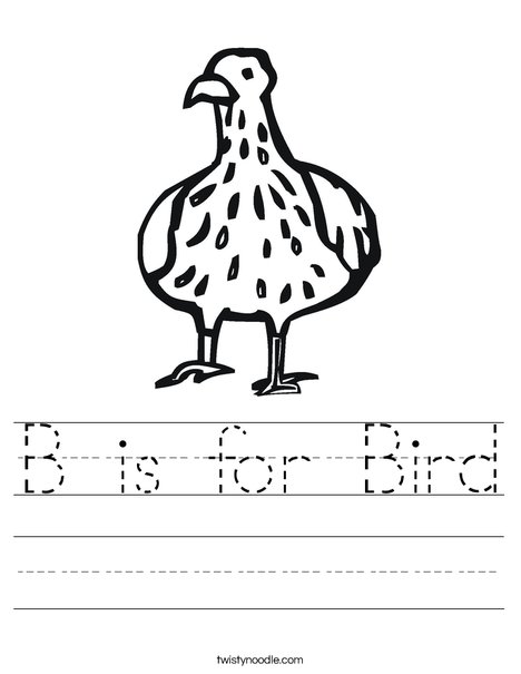 Bird with Spots Worksheet