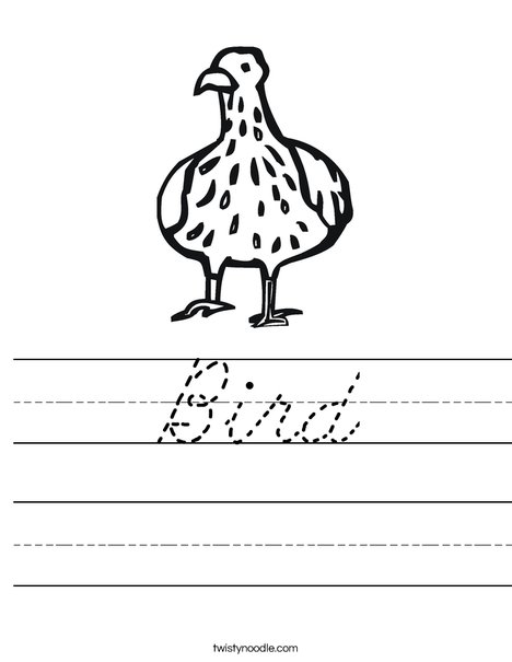 Bird with Spots Worksheet